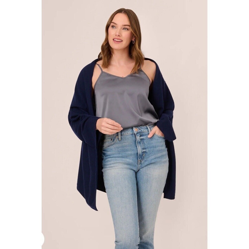 Adrianna Papell Women’s Shug Wrap With Tunnel Sleeves Navy XL/XXL NWT - Picture 2 of 10